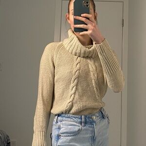 Reitmans - Cream - Cable Knit Sweater - Cowl neckline - SP